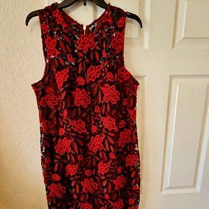 Red and black Calvin Klein size 16 knee high dress